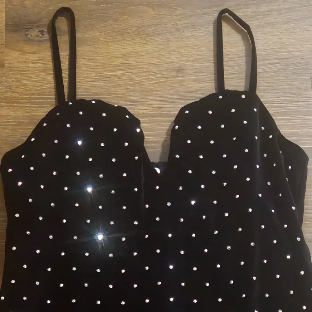 MICHAEL Michael Kors Velvet Embellished Bustier Mini Dress Black Size 6